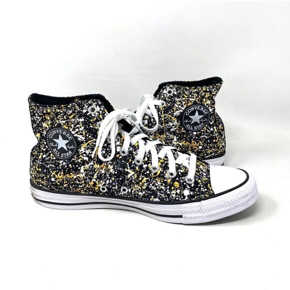 Converse Unisex Chuck Taylor All Star Hi Shoe Size 9 Men Black /Yellow A00468F - Picture 2 of 7